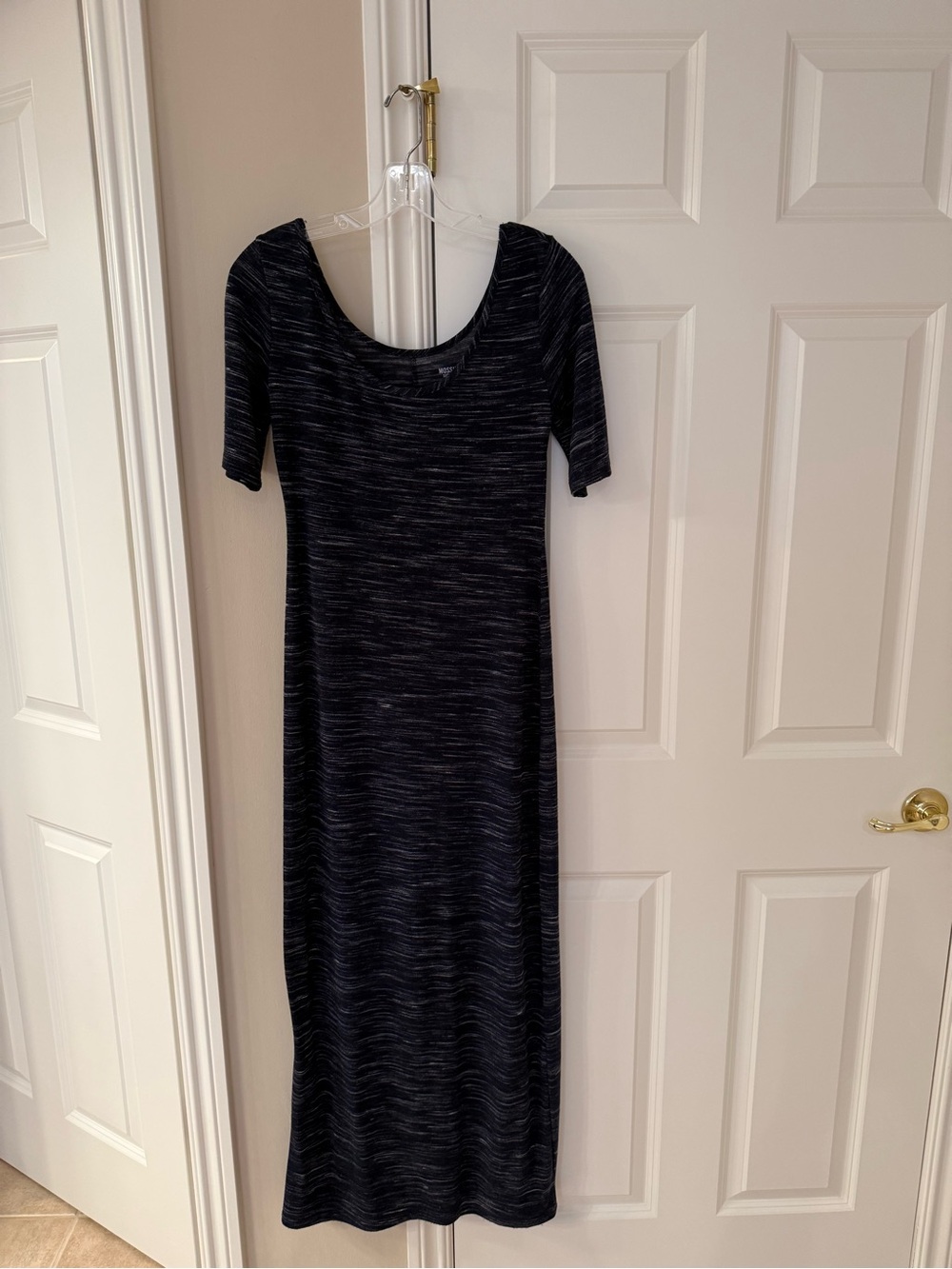 Mossimo Supply Co. Heathered Black Short Sleeve Maxi Dress